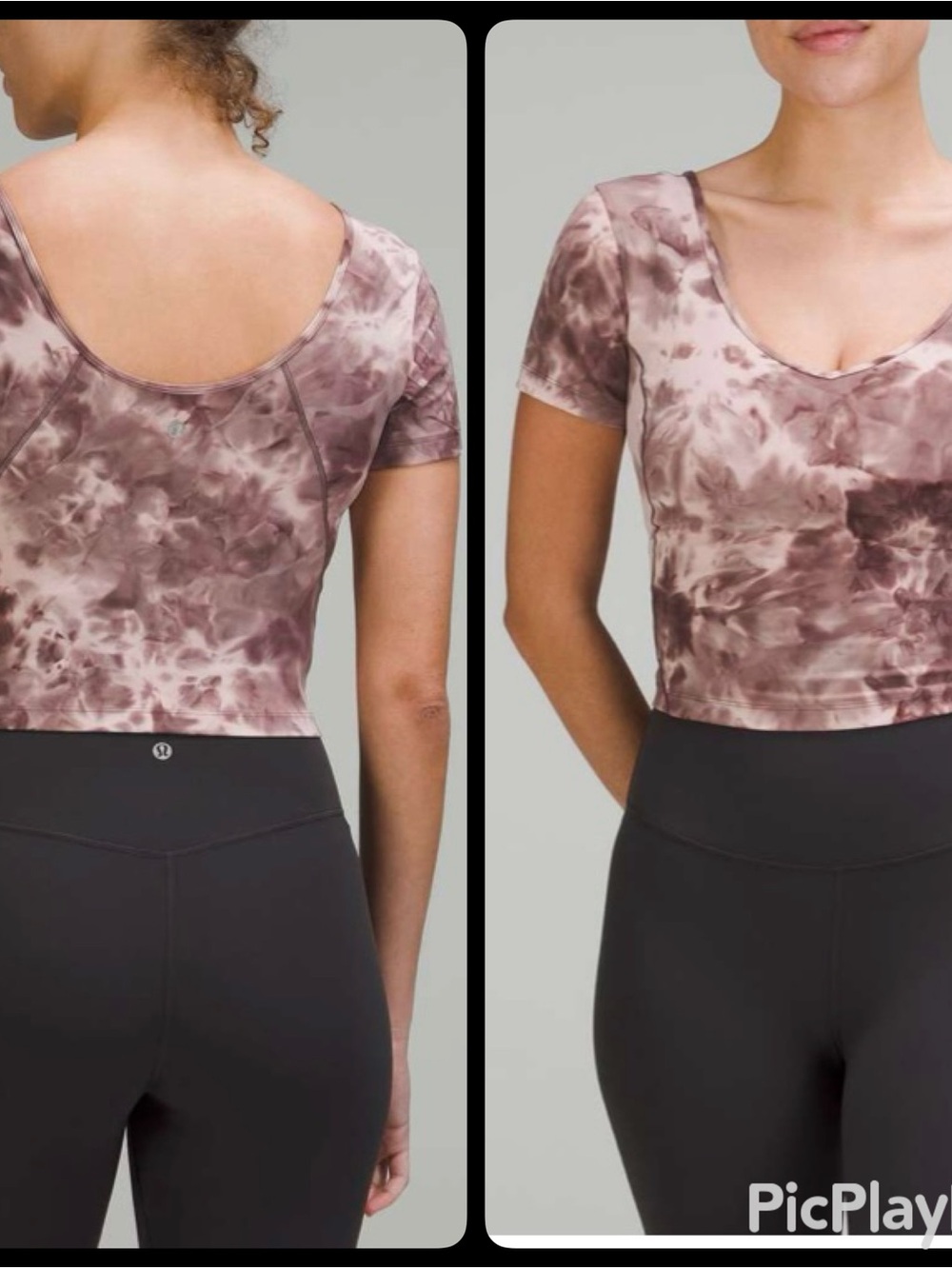 Lululemon athletica Align Tee Diamond Dye Mink Berry Lunar Rock - Size 2 EUC